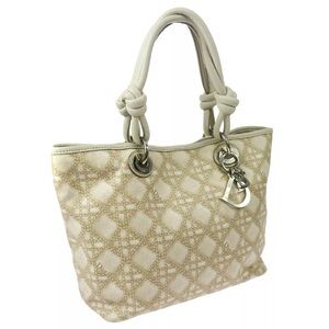 Christian Dior PVC Coated Canvas Leather Tote Bag